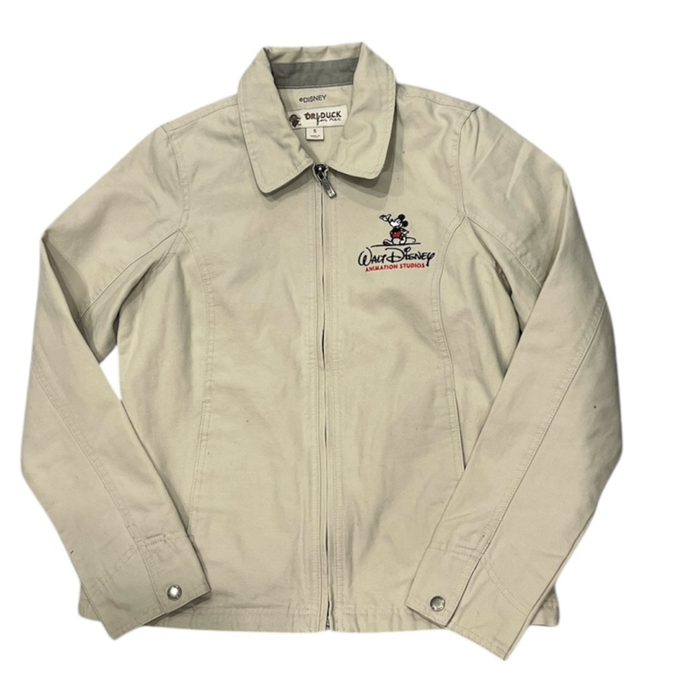 Rare Disney Animation Studios Khaki Zip Utility Jacket S